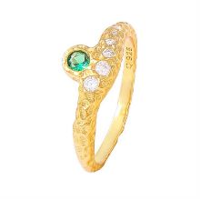 Billede af Hultquist Celeste Green ring forgyldt sølv m. cz (str. 55)