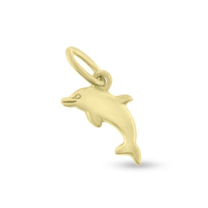 Billede af Vedhæng delfin (lg. 13 -14 mm.)m. ovalt øsken i forgyldt sølv