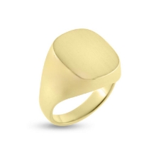 Billede af Herrering m. lukket bund, plade antik facon 19,5*16,5 mm 8 kt
