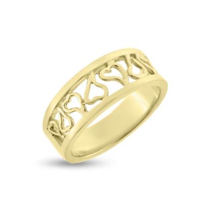 Billede af Ring med hjerter i guld