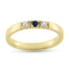 Billede af Alliancering 2* 0,07 w/vs. og blå safir 14 kt.
