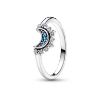 Billede af Pandora Kosmisk Blå Funklende Måne ring sølv m. cz (str. 58)