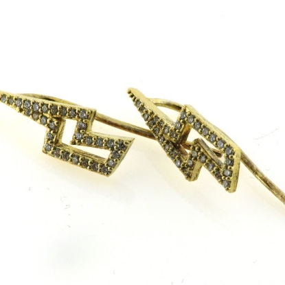 Billede af Kranz&Ziegler ørebøjle sølv forgyldt lyn m/cz *