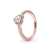 Billede af Pandora Heart ring med klar zirkonia rosaforgyldt - str 54
