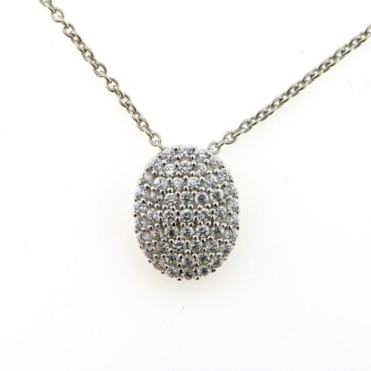 Billede af By Pind halskæde sølv rhodineret oval med zirkoniasten (40-50cm)