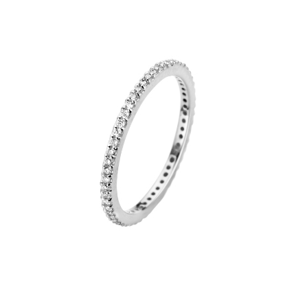 Billede af Spirit Icons Chic ring 1,5 mm. 14 karat hvidguld med 0,27 ct. w/vs str. 48-60