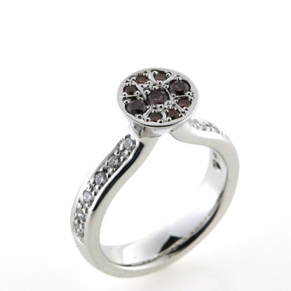 Billede af Ring med farvede brill. og hvide brill. 14 kt.