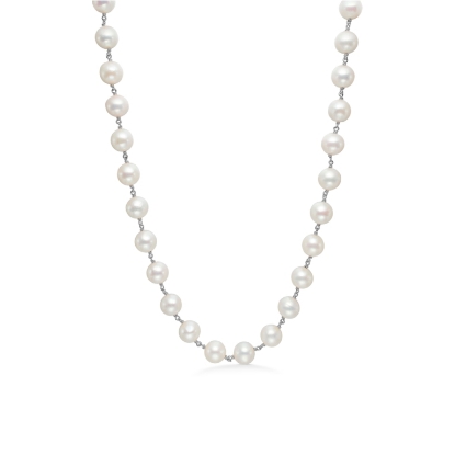 Billede af Mads Z "Treasure" halskæde XL sølv m. perler (42-45cm)