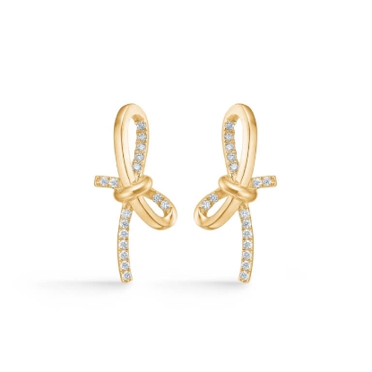 Billede af Mads Z "Miss Butterfly" øreringe 14 kt. guld m. 0,17 ct. W.SI