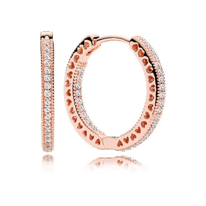 Billede af Pandora øreringe rose creol syntetisk zirkonia 