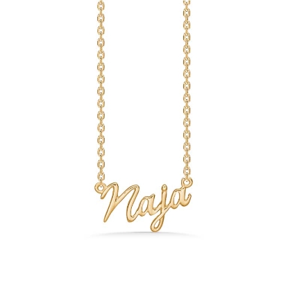 Billede af Studio Z "Name Tag - NAJA" halskæde forgyldt sølv (40-45 cm)