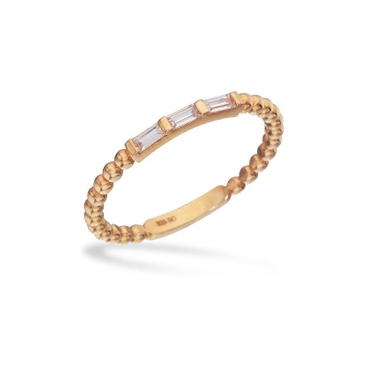 Billede af Ring baguette cubic zir. 8 kt.