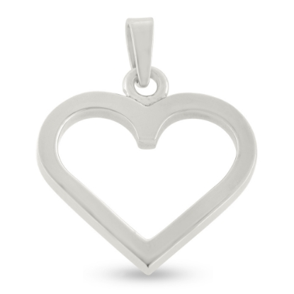 Billede af Vedhæng hjerte, åbent massivt