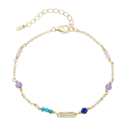 Billede af WiOGA Johanna armbånd forgyldt sølv m. sten (15,5-19 cm)