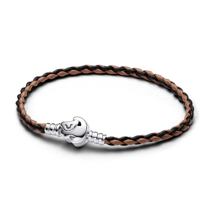 Billede af Pandora DISNEY Løvernes Konge armbånd læder/sølv (17,5-20,5 cm)