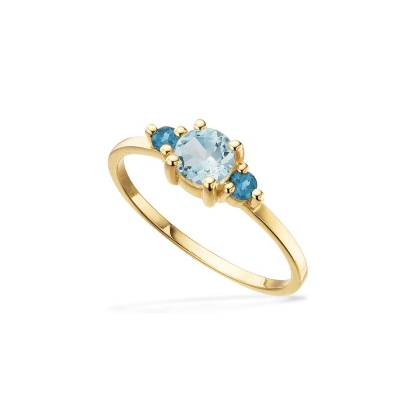 Billede af Ring blå topas/London blue topas 8 kt.