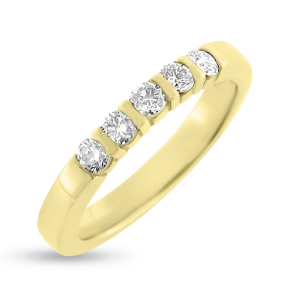 Billede af Alliancering i 14 kt. m. 5 brillanter 0,08 w/vs.