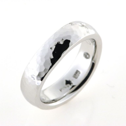 Billede af Herrering hammerslået  / smedet, fattet med brill. 14 kt. hvg.