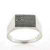 Billede af Herrering m. lukket bund brill. 0,03 w/vs. 14 kt. hvg.