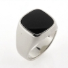 Billede af Ring, herrering med onyx sten,14 kt. hvg.