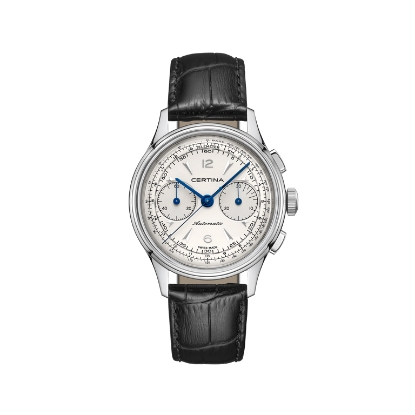 Billede af Certina DS-8 Chronometer herreur stål sort læderrem safirglas 42mm