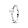 Billede af *Pandora Pavé og ferskvandsperle ring sølv m. cz (str. 54)