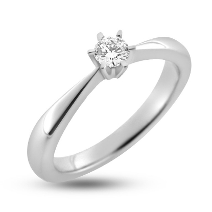 Billede af Ring brilliant  fra 0,03 ct. til 0,75 ct. w/vs. 14 kt. hvidguld med ombytningsret