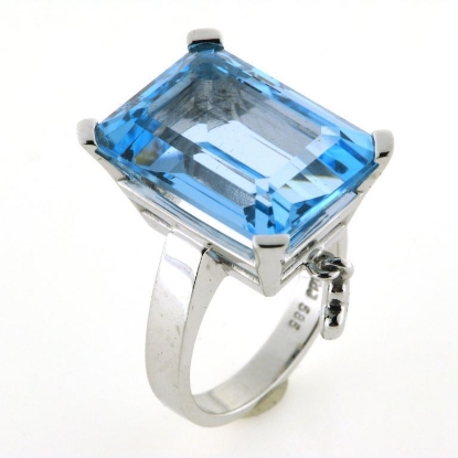 Billede af Ring fattet med topas 18*13 mm.  + brill. 14 kt. hvg.