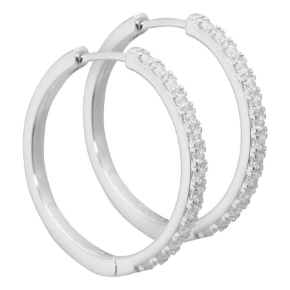 Billede af Aqua Dulce Darling øreringe sølv m. cz - 25 mm