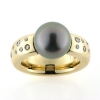 Billede af Ring med ferskvands perle, fattet med 14 brill. 14 kt.