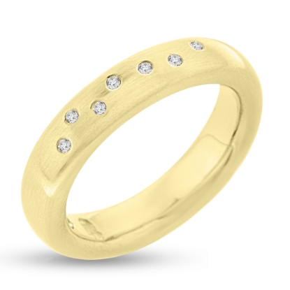 Billede af Ring med 7 brill. a 0,01 w/vs. i stjernedrys, 14 kt. str. -59