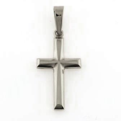 Billede af Vedhæng Kors, med facetter 14 kt. hvg.