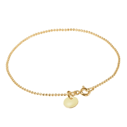 Billede af ENAMEL Copenhagen Ball Beige armbånd sølv forgyldt kuglekæde (17,5cm)