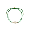 Billede af STINE A armbånd Baroque Pearl Berrie - Grass Green Ribbon forgyldt sølv (23 cm)