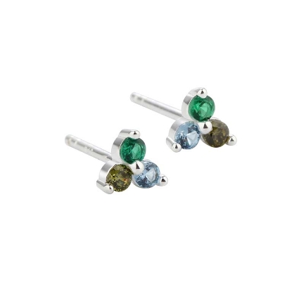 Billede af Aqua Dulce Gunnva Green øreringe sølv m. cz