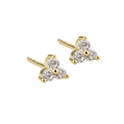 Billede af Aqua Dulce Gunnva White øreringe forgyldt sølv m. cz