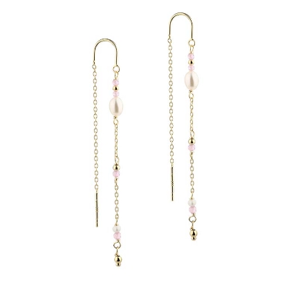 Billede af Aqua Dulce Coast Rose øreringe forgyldt sølv m. fvp