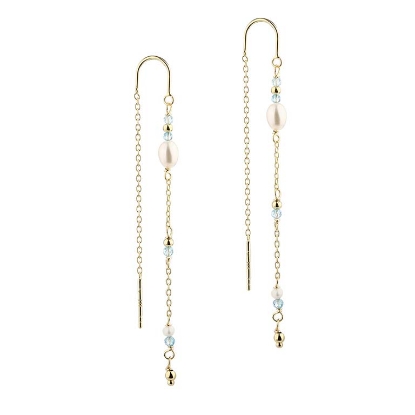 Billede af Aqua Dulce Coast Blue øreringe forgyldt sølv m. fvp