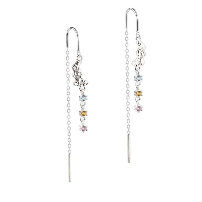 Billede af Aqua Dulce Malta Thread øreringe sølv m. cz