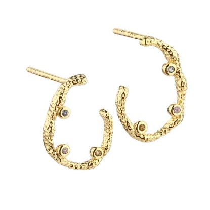 Billede af Aqua Dulce Barbara øreringe forgyldt sølv m. cz