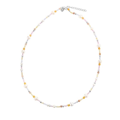 Billede af Aqua Dulce Pastel Love halskæde sølv m. fvp (43 + 4 cm)