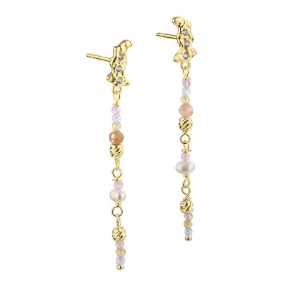 Billede af Aqua Dulce Pretty Pastel Mix øreringe forgyldt sølv m. cz + fvp