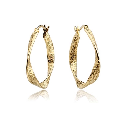 Billede af Aqua Dulce Twisted Lines creoler forgyldt sølv