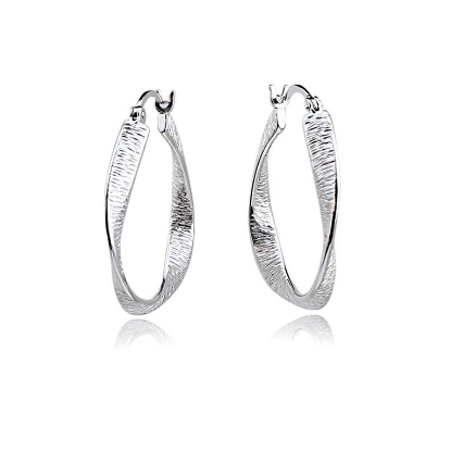 Billede af Aqua Dulce Twisted Lines creoler sølv