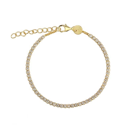 Billede af Aqua Dulce New Dagny armbånd forgyldt sølv m. cz (16 + 3 cm)