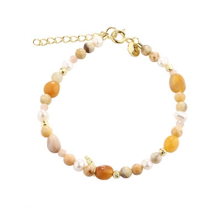 Billede af Aqua Dulce Golden armbånd forgyldt sølv m. mix + fvp (17 + 3 cm)