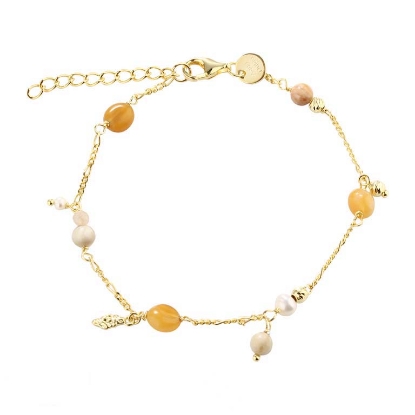 Billede af Aqua Dulce Golden armbånd forgyldt sølv m. mix + fvp (17 + 3 cm)