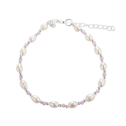 Billede af Aqua Dulce Coast Rose armbånd sølv m. fvp (17 + 3 cm)