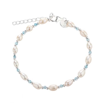 Billede af Aqua Dulce Coast Blue armbånd sølv m. fvp (17 + 3 cm)