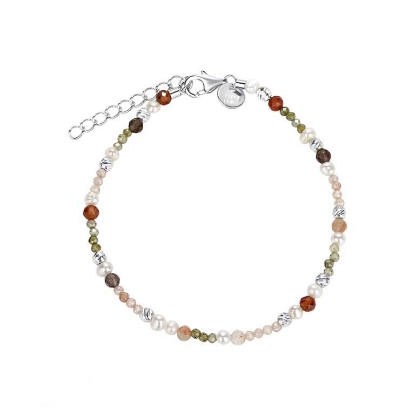 Billede af Aqua Dulce Olive Garden armbånd sølv m. perler (17 + 3 cm)